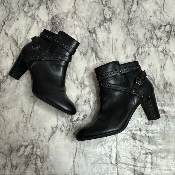 A2 By Aerosoles Octave Bootie Black Studded Ankle Boot  Boots size 10 - Picture 1 of 9